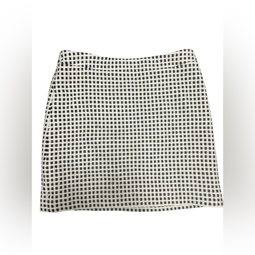 Banana Republic checkered black and ivory mini skirt